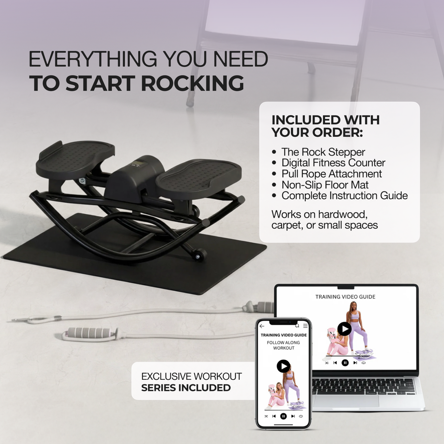 pinnetic RockStep Pro – Compact Full-Body Home Fitness Stepper